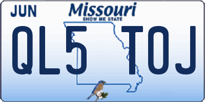 MO license plate QL5T0J