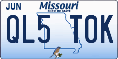 MO license plate QL5T0K