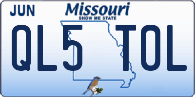 MO license plate QL5T0L