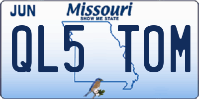 MO license plate QL5T0M