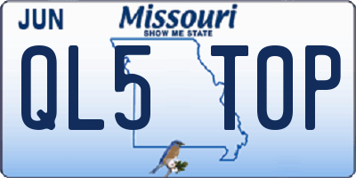 MO license plate QL5T0P