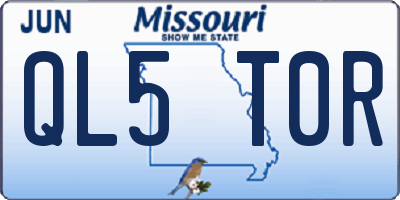 MO license plate QL5T0R