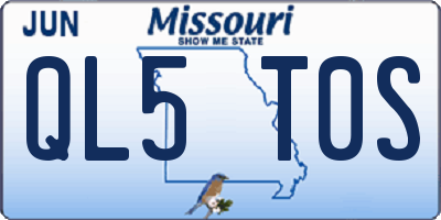 MO license plate QL5T0S
