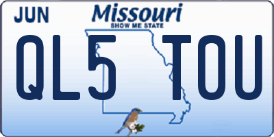 MO license plate QL5T0U