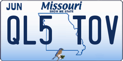 MO license plate QL5T0V