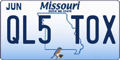 MO license plate QL5T0X