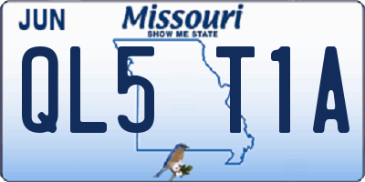MO license plate QL5T1A