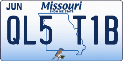 MO license plate QL5T1B