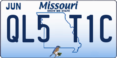 MO license plate QL5T1C