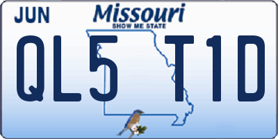 MO license plate QL5T1D