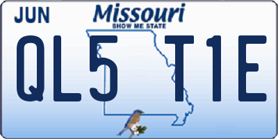 MO license plate QL5T1E