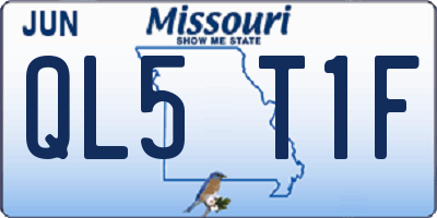 MO license plate QL5T1F