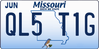 MO license plate QL5T1G