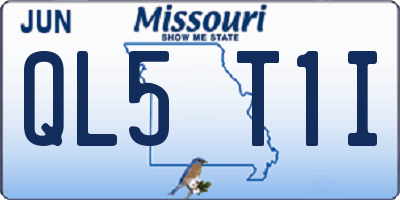 MO license plate QL5T1I