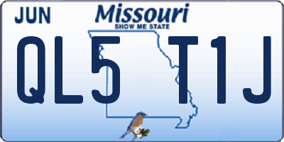 MO license plate QL5T1J
