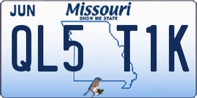 MO license plate QL5T1K
