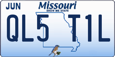 MO license plate QL5T1L