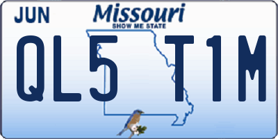 MO license plate QL5T1M