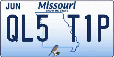 MO license plate QL5T1P