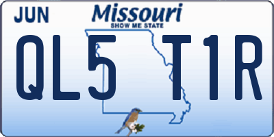 MO license plate QL5T1R