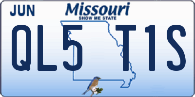 MO license plate QL5T1S