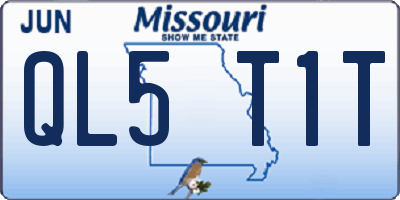 MO license plate QL5T1T
