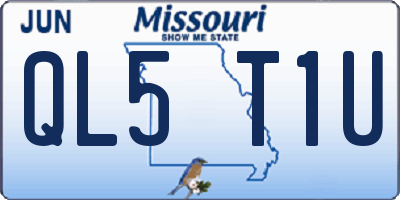 MO license plate QL5T1U