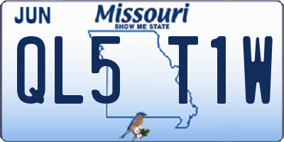 MO license plate QL5T1W