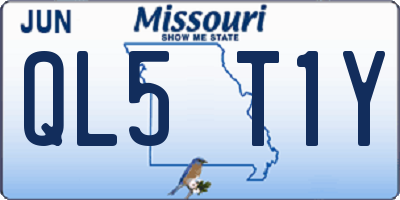 MO license plate QL5T1Y