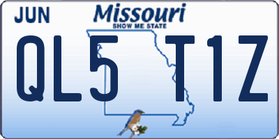 MO license plate QL5T1Z