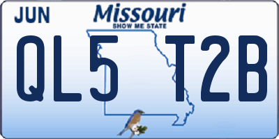 MO license plate QL5T2B