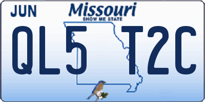 MO license plate QL5T2C