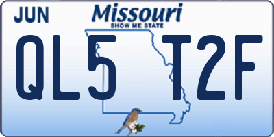 MO license plate QL5T2F