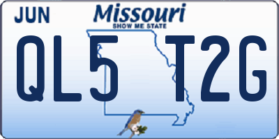 MO license plate QL5T2G
