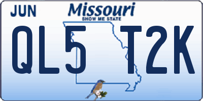 MO license plate QL5T2K