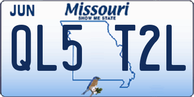 MO license plate QL5T2L