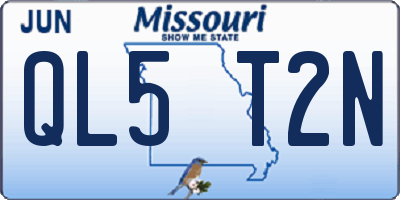 MO license plate QL5T2N