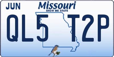 MO license plate QL5T2P