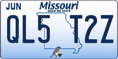 MO license plate QL5T2Z
