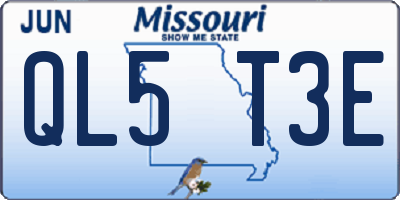 MO license plate QL5T3E