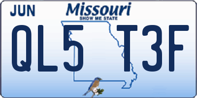 MO license plate QL5T3F