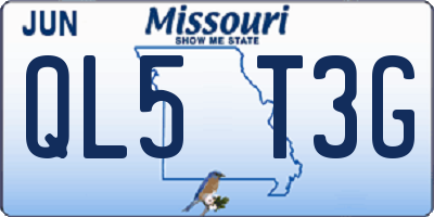MO license plate QL5T3G