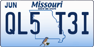 MO license plate QL5T3I