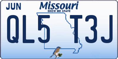 MO license plate QL5T3J