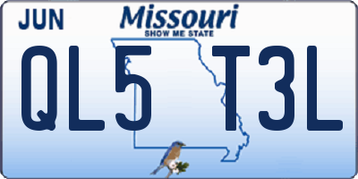 MO license plate QL5T3L