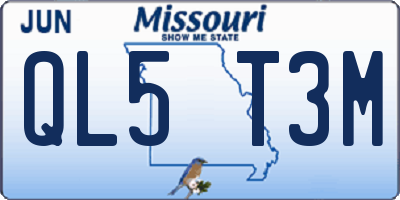 MO license plate QL5T3M
