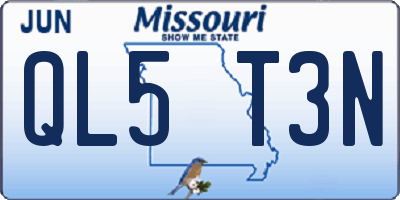 MO license plate QL5T3N