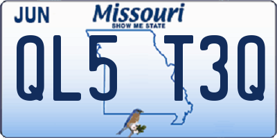 MO license plate QL5T3Q