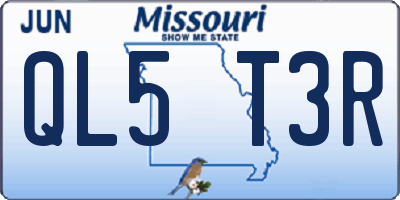 MO license plate QL5T3R