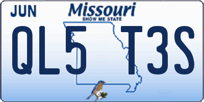 MO license plate QL5T3S